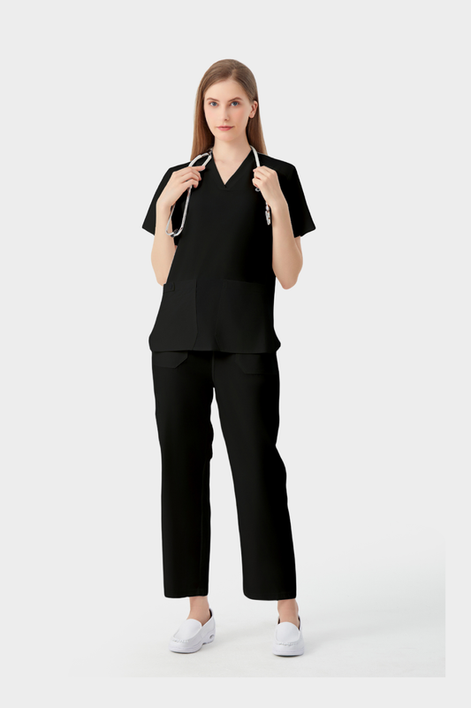 Uniformes Médicos Corte Recto - Mujer Negro
