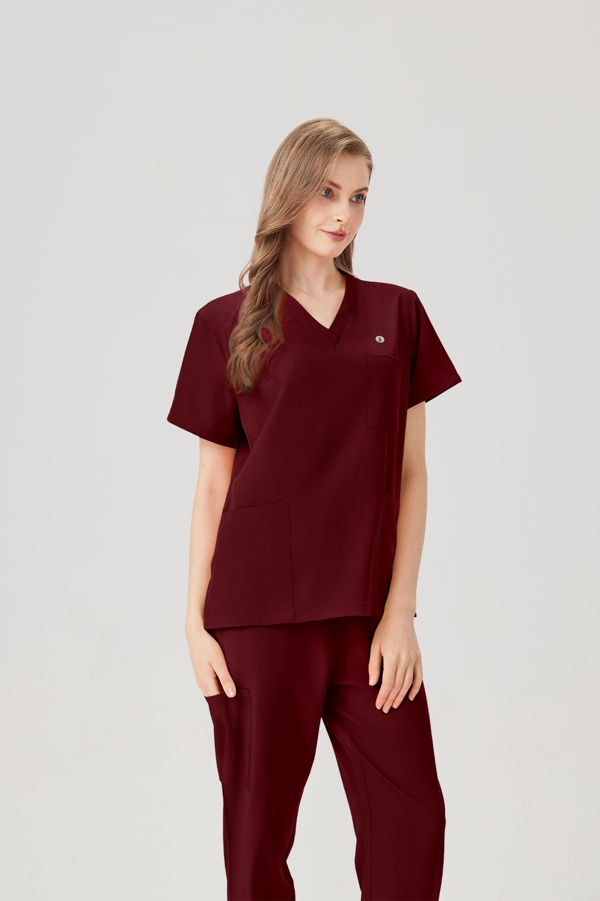 Classic Pijama Quirúrgica - Mujer Vino