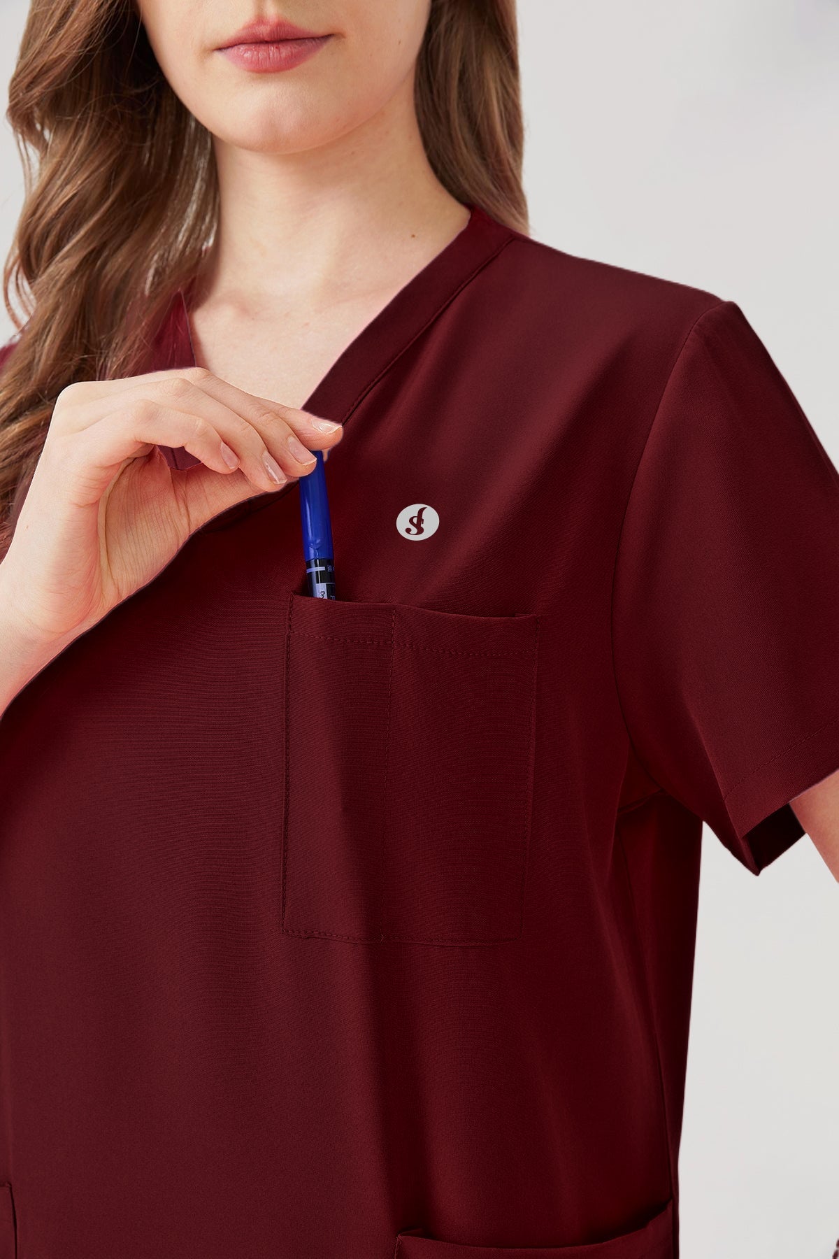 Classic Pijama Quirúrgica - Mujer Vino
