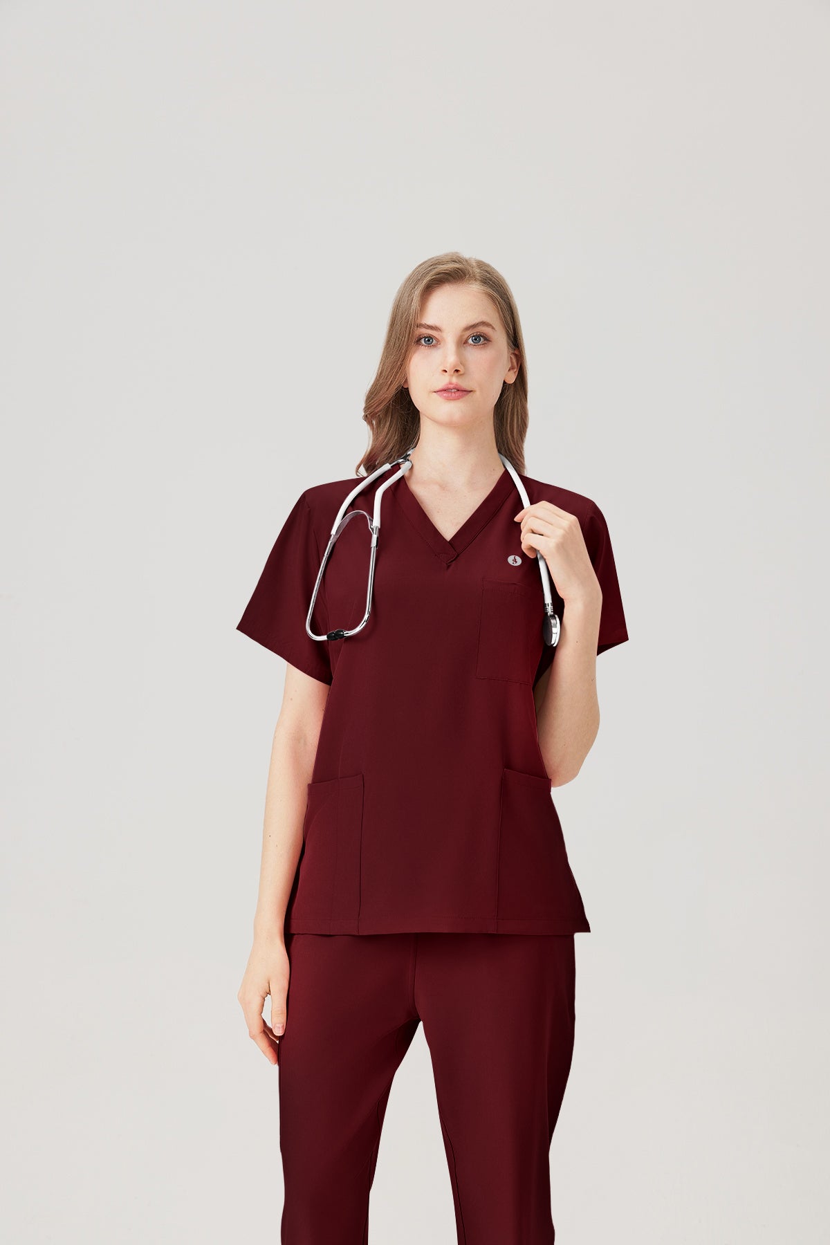 Classic Pijama Quirúrgica - Mujer Vino