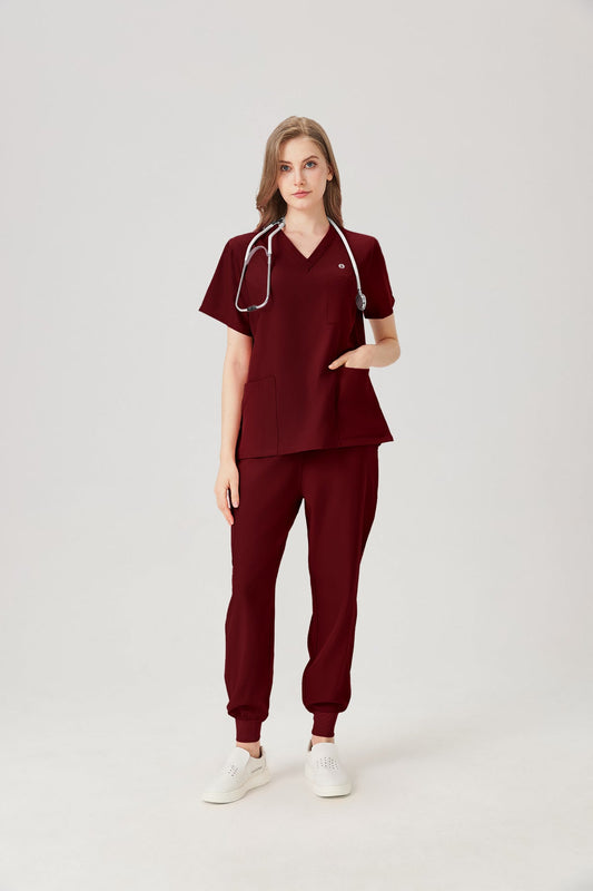 Classic Pijama Quirúrgica - Mujer Vino