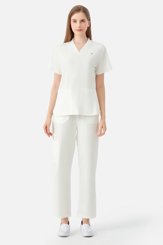 Uniformes de Trabajo Corte Recto - Mujer Blanco crema