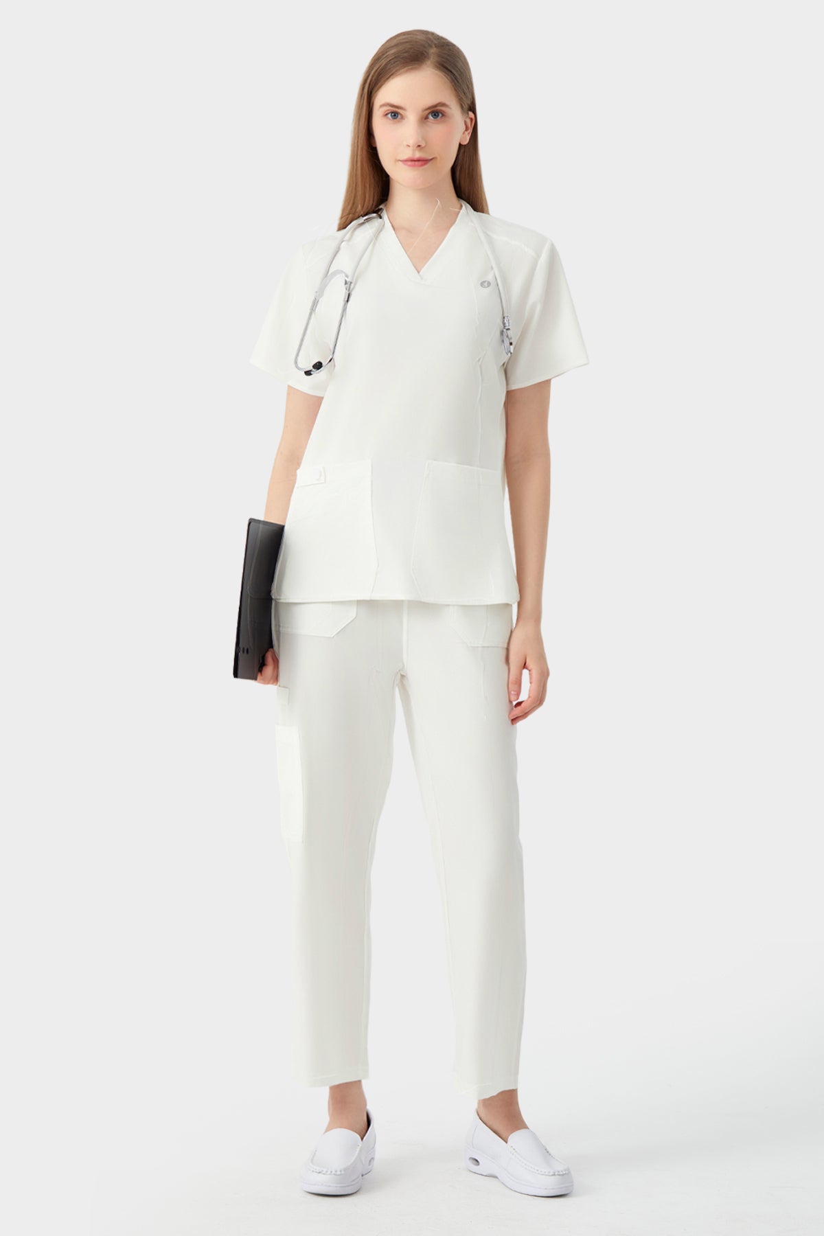 Uniformes de Trabajo Corte Recto - Mujer Blanco crema