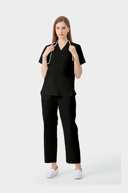 Uniformes Médicos Corte Recto - Mujer Negro